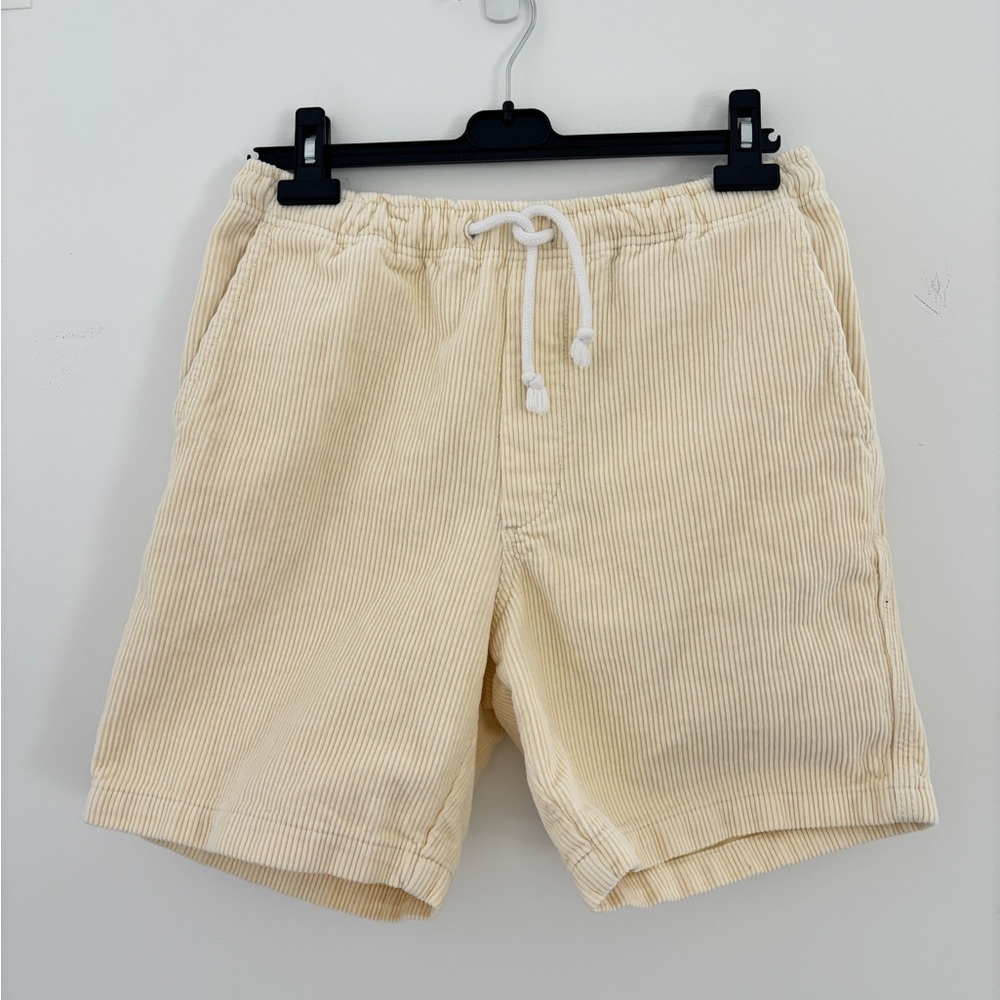Pull & Bear - XDYE Pale Yellow Corduroy Drawstring Bermuda Shorts